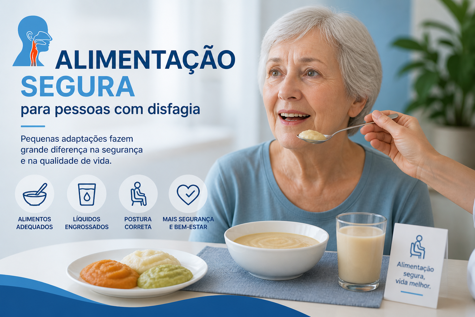 Alimentação segura para pessoas com disfagia com alimentos adaptados