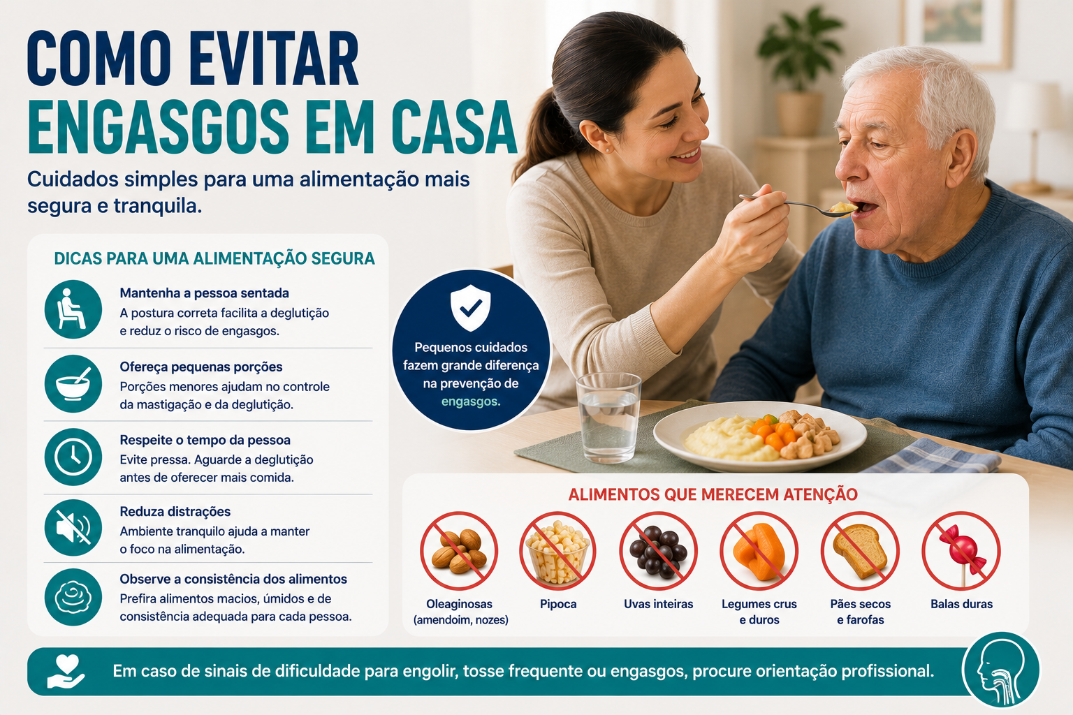 Como evitar engasgos em casa durante a alimentação