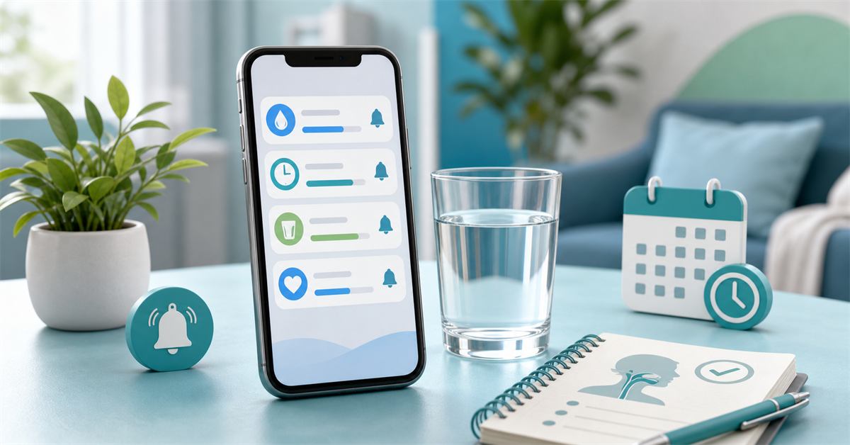 Lembretes digitais para controlar ingestão de líquidos