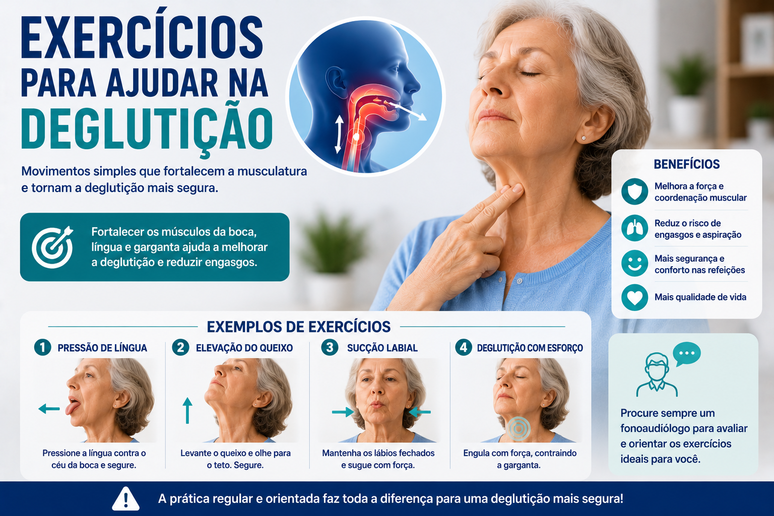 Exercícios de deglutição para pessoas com disfagia