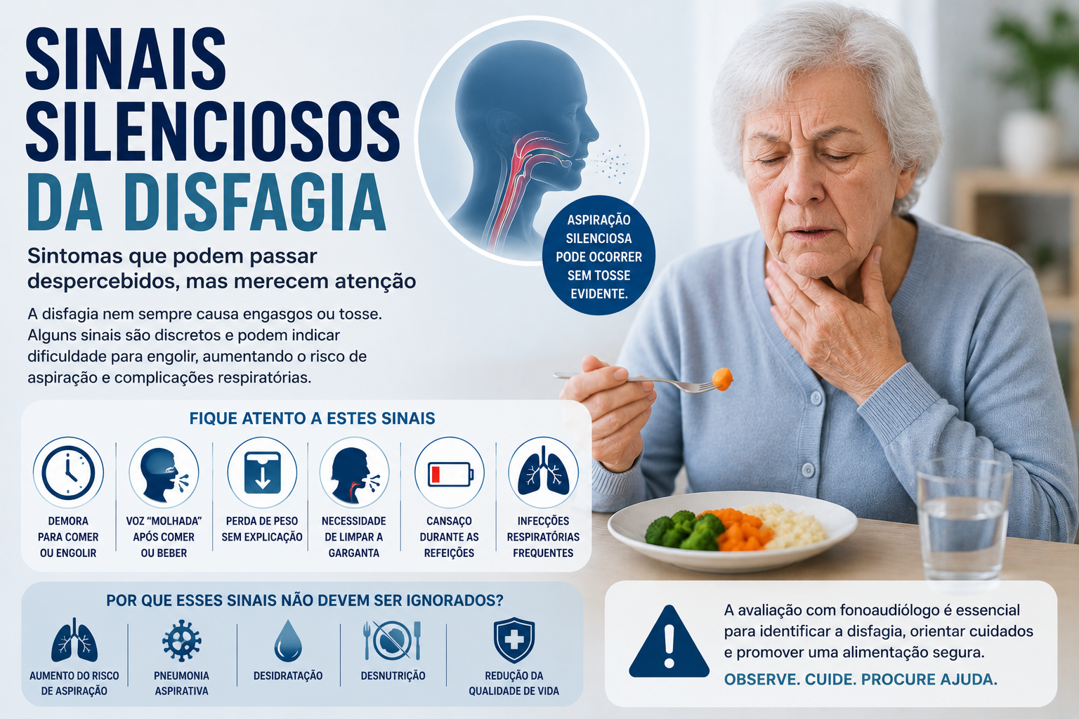 Sensação de comida parada na garganta e dificuldade para engolir