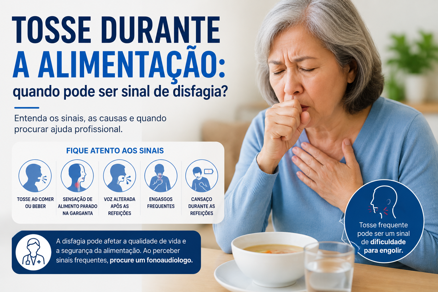 Tosse durante alimentação e sinais de disfagiar